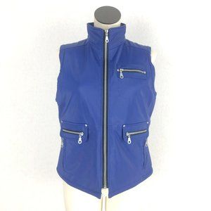 Highway Sport VTG Women's Size Medium Blue Full Zip Vest Sleeveless Pockets